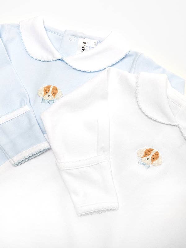 Spotted Boy Puppy Long Day Gown | Lt Blue