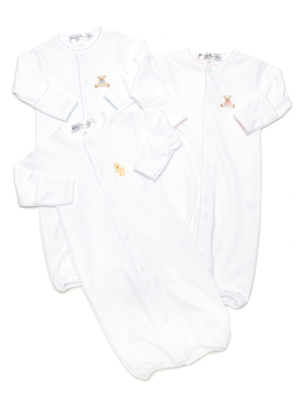 Yellow Duck Pima Cotton Converter Gown | White