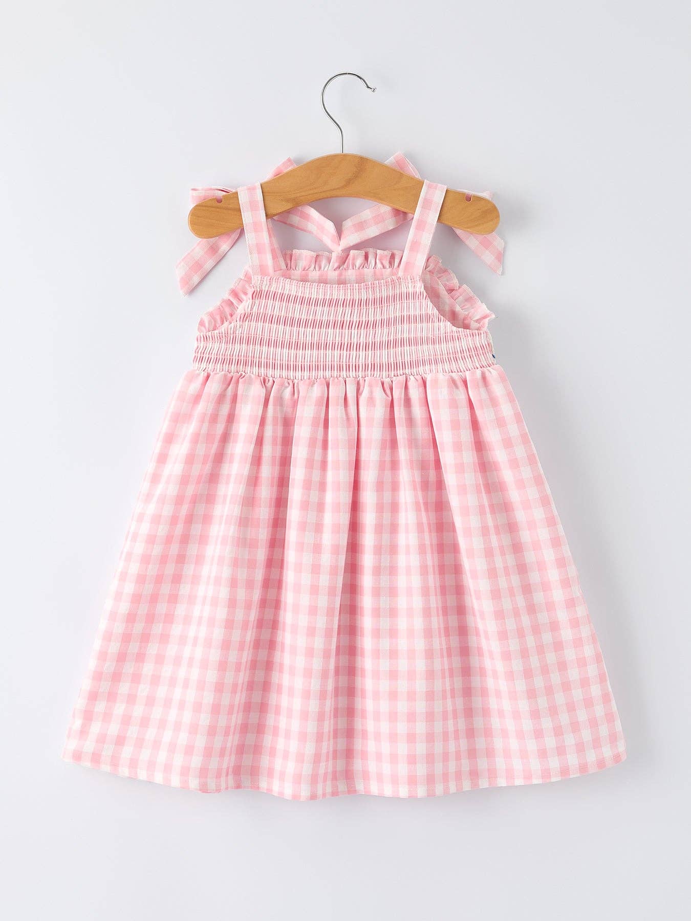 Strawberry Embroidery Girl Dress Bow Strap Ruffle