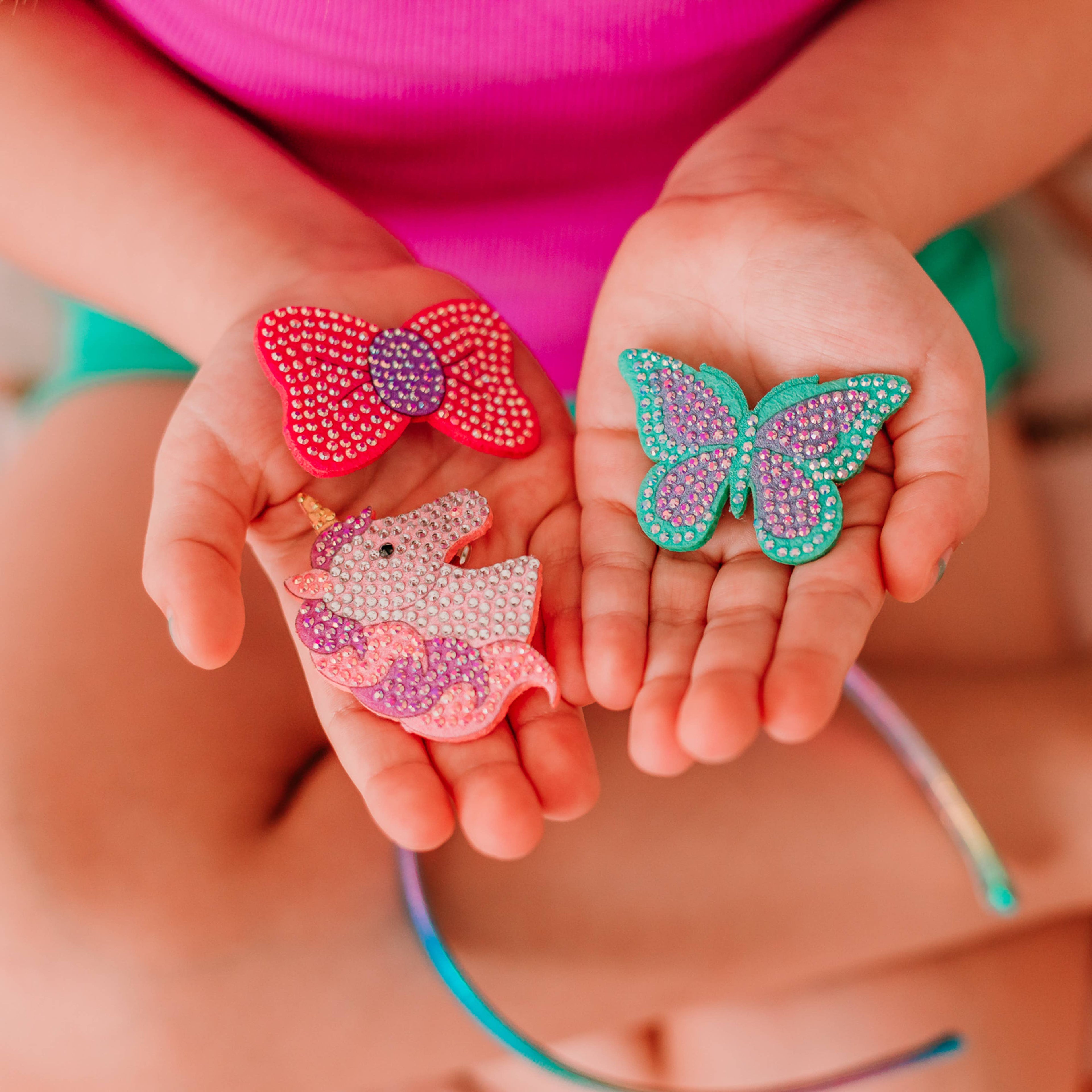 Interchangeable Rhinestone Charm Headband and Hair Clips