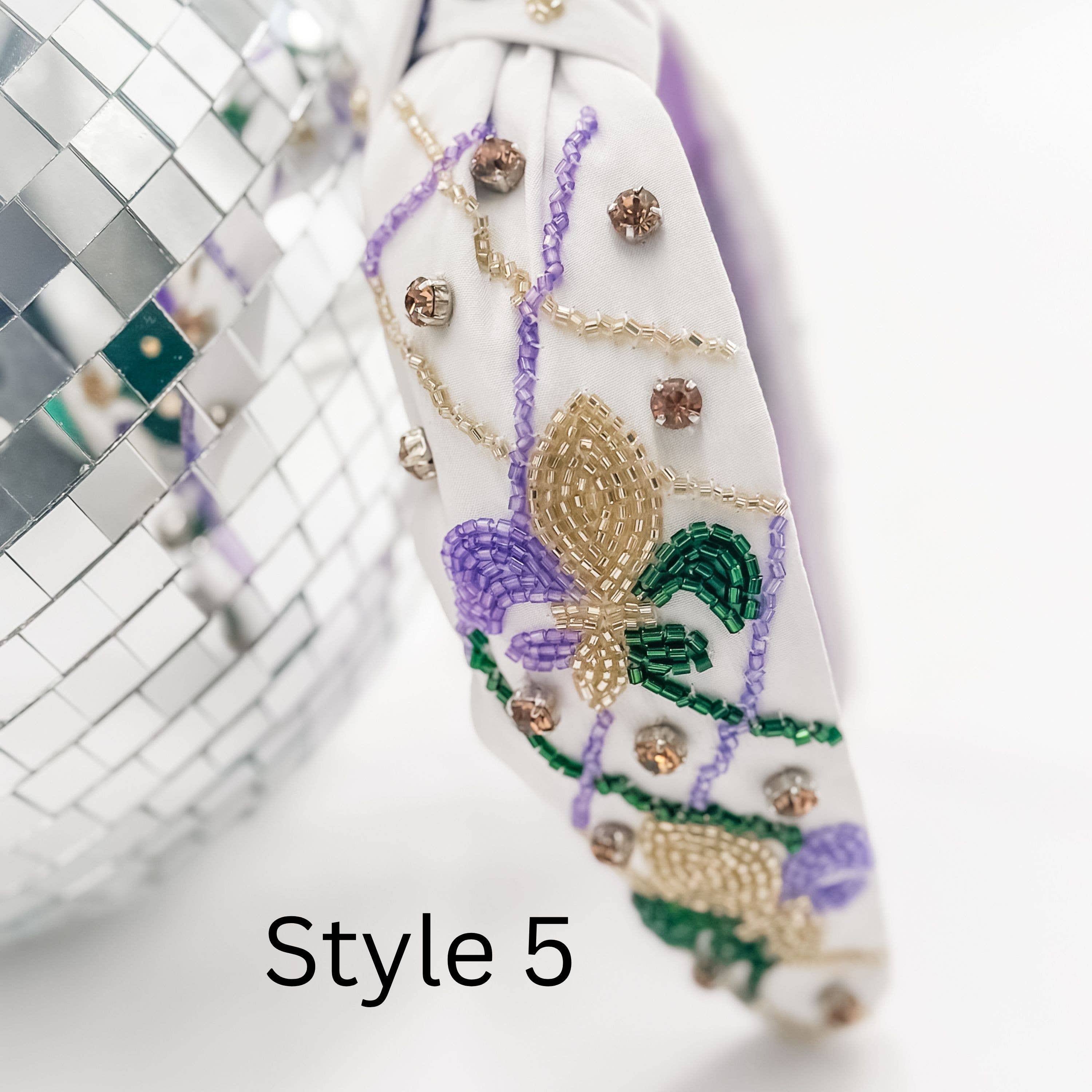 Mardi Gras Headband, Mardi Gras, Beaded Head Band