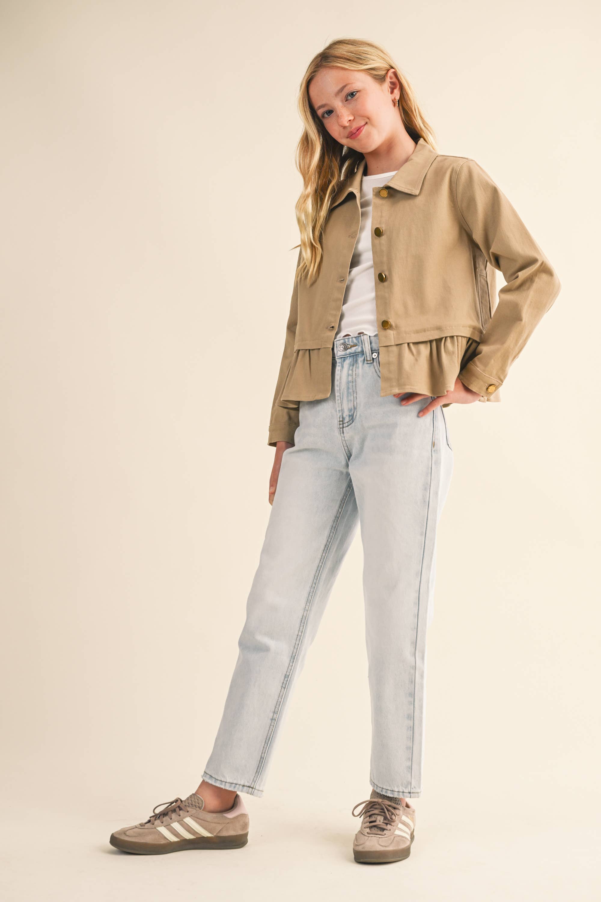 TWEEN KIDS GIRLS CROPPED FIELD JACKET (7-14)