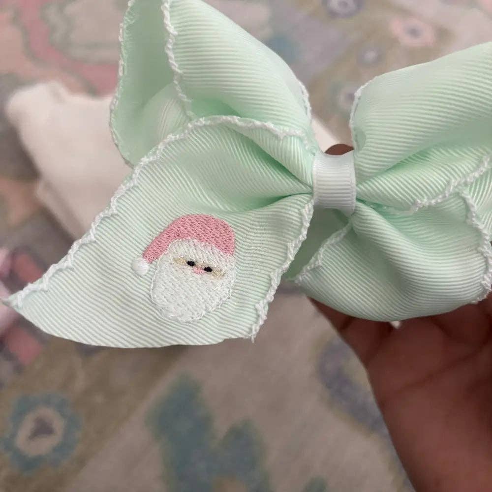Classic Grosgrain Moonstitch Hair Bow - Medium