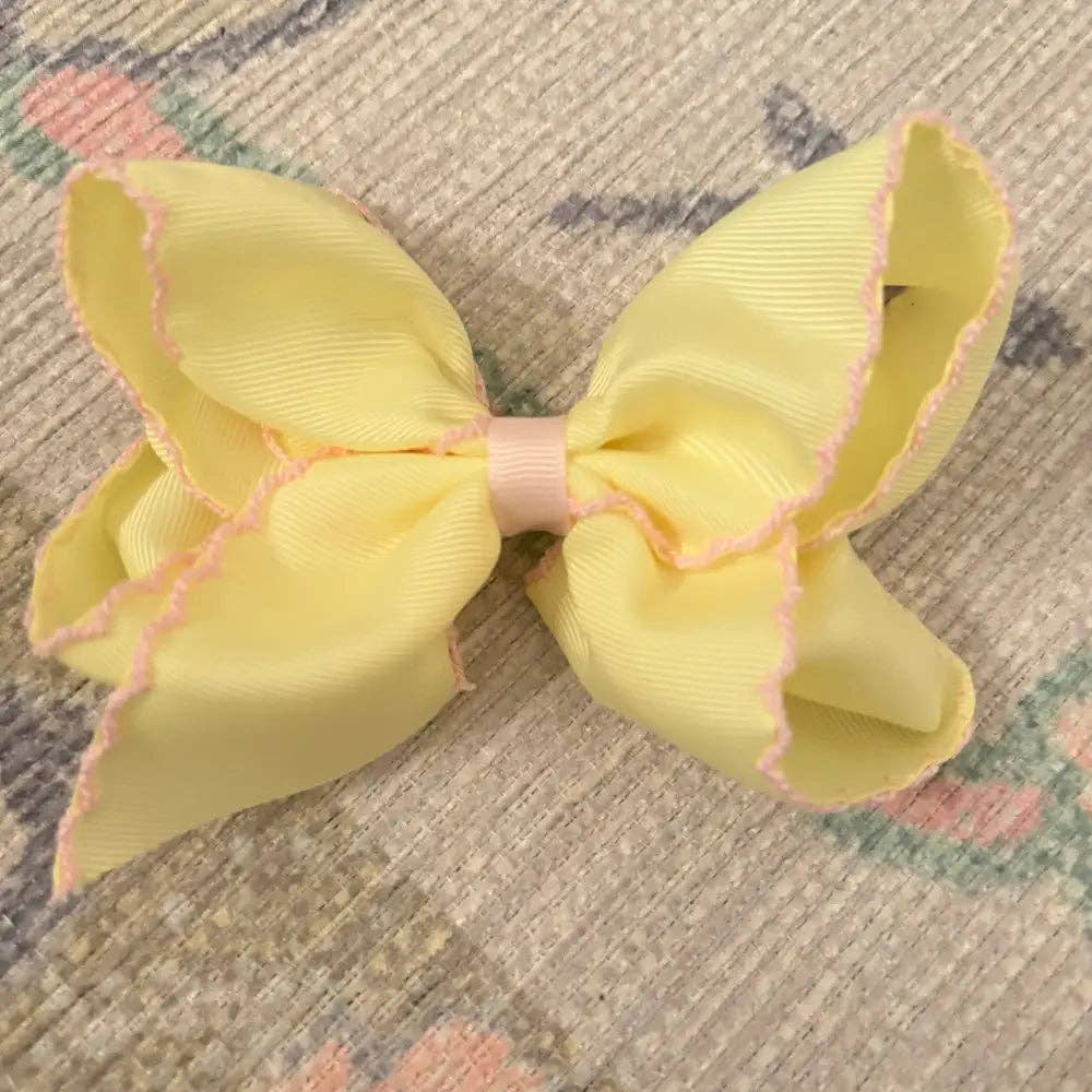 Classic Grosgrain Moonstitch Hair Bow - Medium