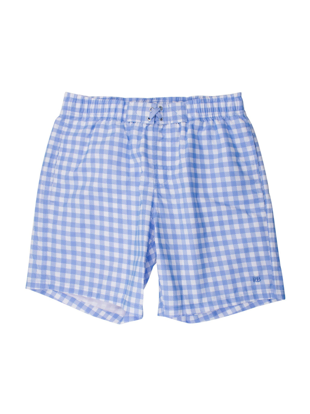 Men's Periwinkle Blue Gingham Swim Trunks