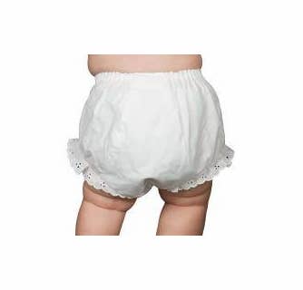 Diaper Cover Eyelet Panty, Double Seated (Pk of 4)