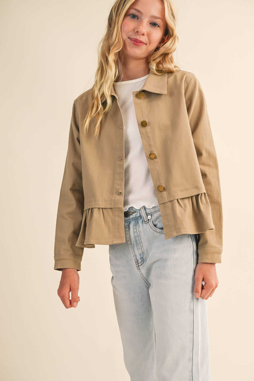 TWEEN KIDS GIRLS CROPPED FIELD JACKET (7-14)