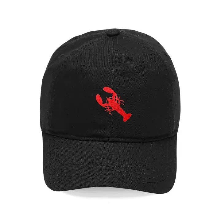 Coastal Lobster Embroidered Baseball Cap Beach Vacation Hat #M190VL-LOBWT