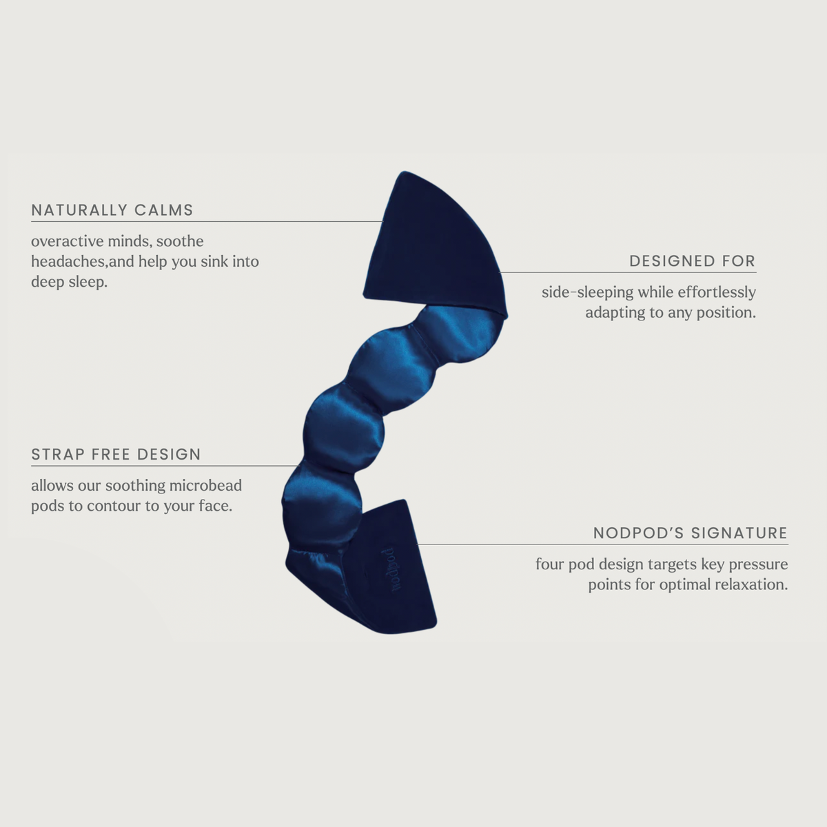 Silk Weighted Sleep Mask- Sapphire - Eye Mask