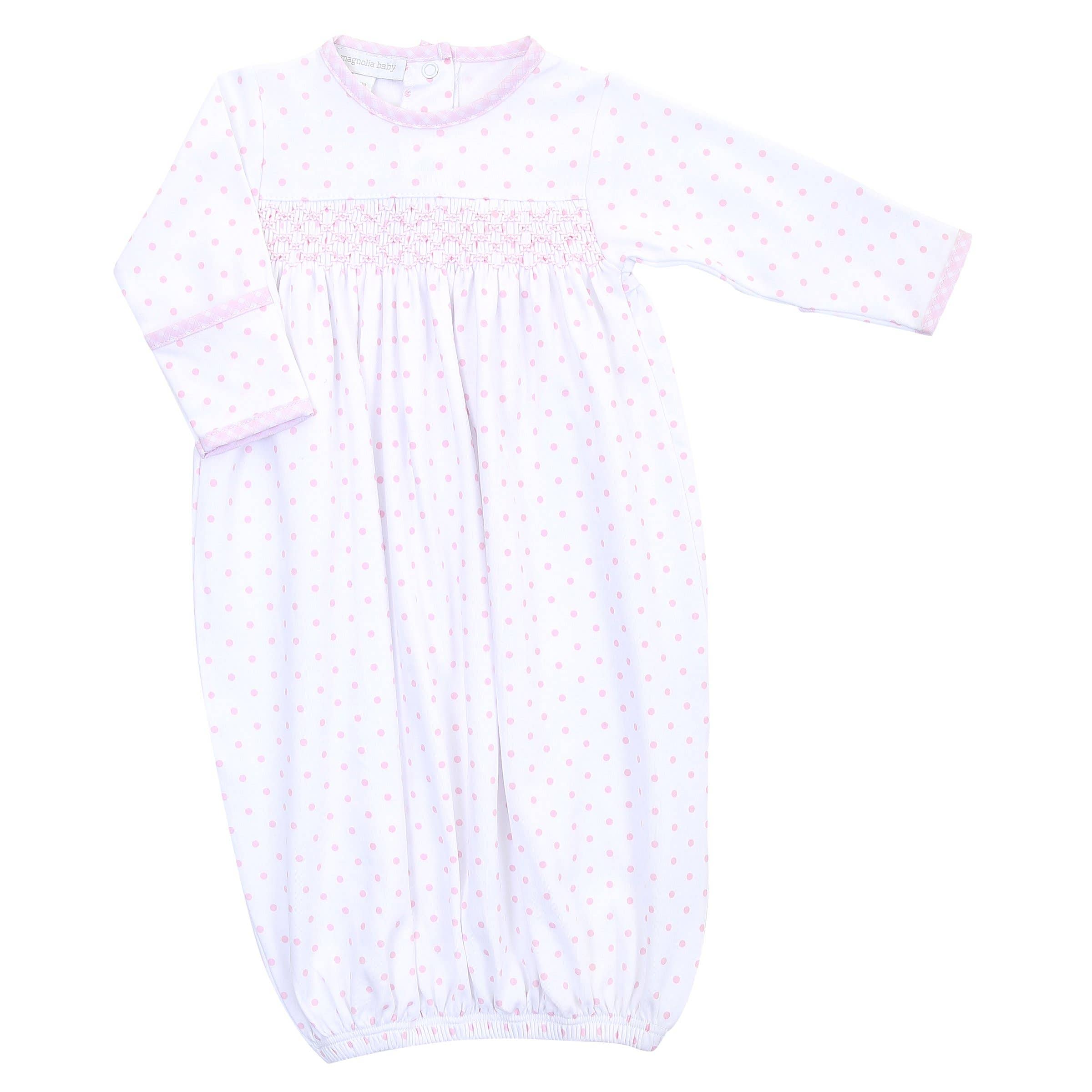 Gingham Dots Smocked Gown