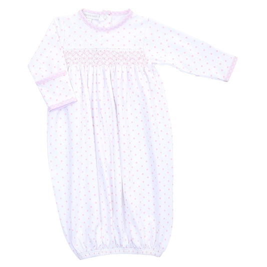 Gingham Dots Smocked Gown