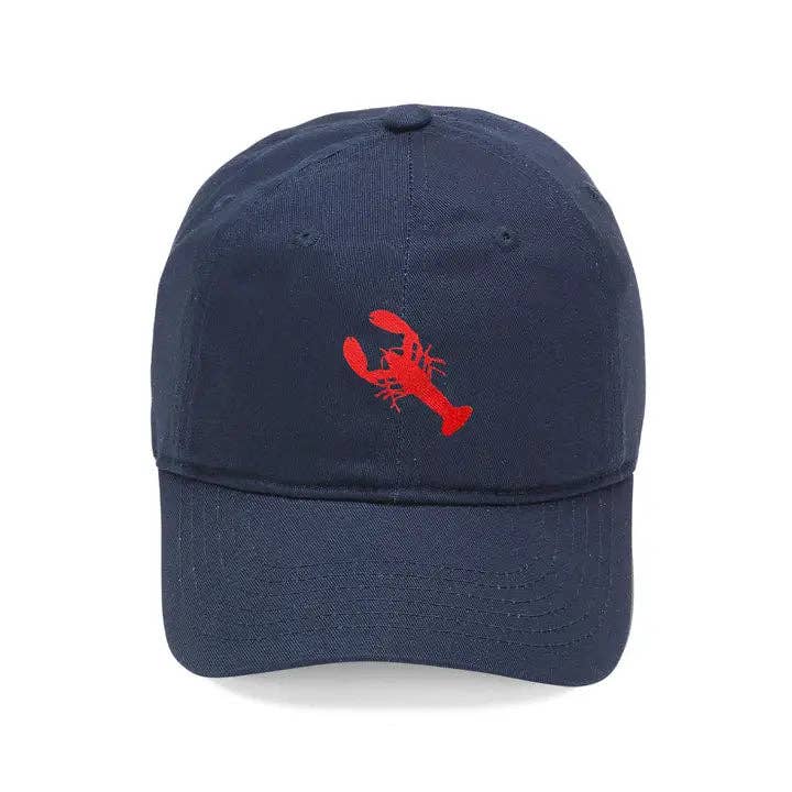 Coastal Lobster Embroidered Baseball Cap Beach Vacation Hat #M190VL-LOBWT