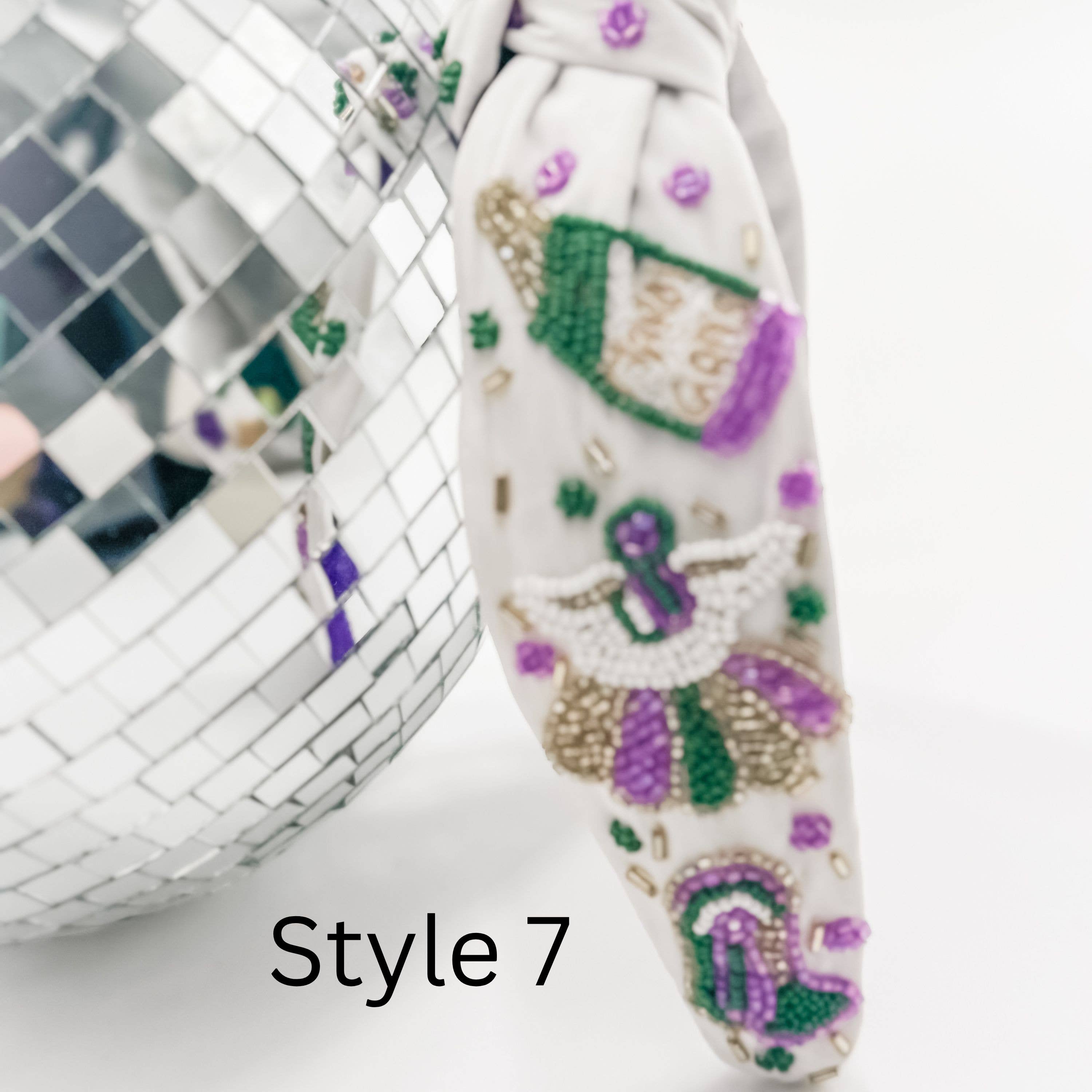 Mardi Gras Headband, Mardi Gras, Beaded Head Band