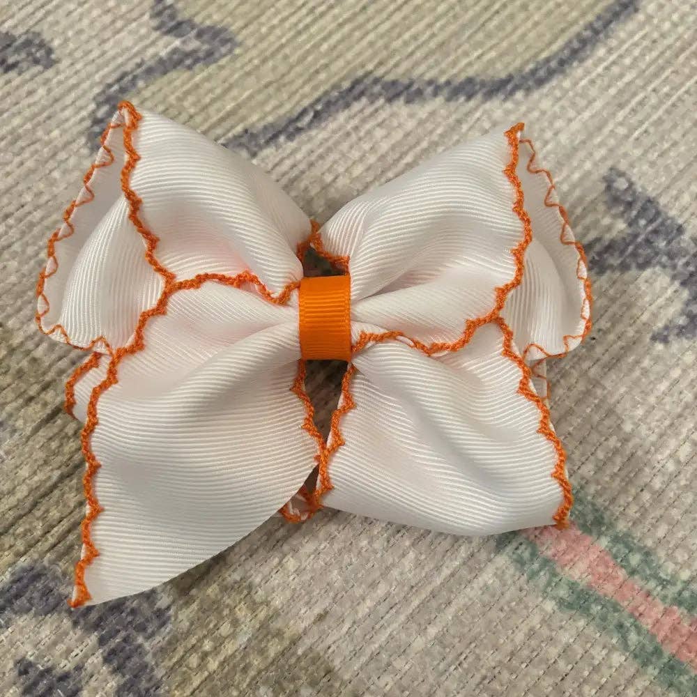 Classic Grosgrain Moonstitch Hair Bow - Medium