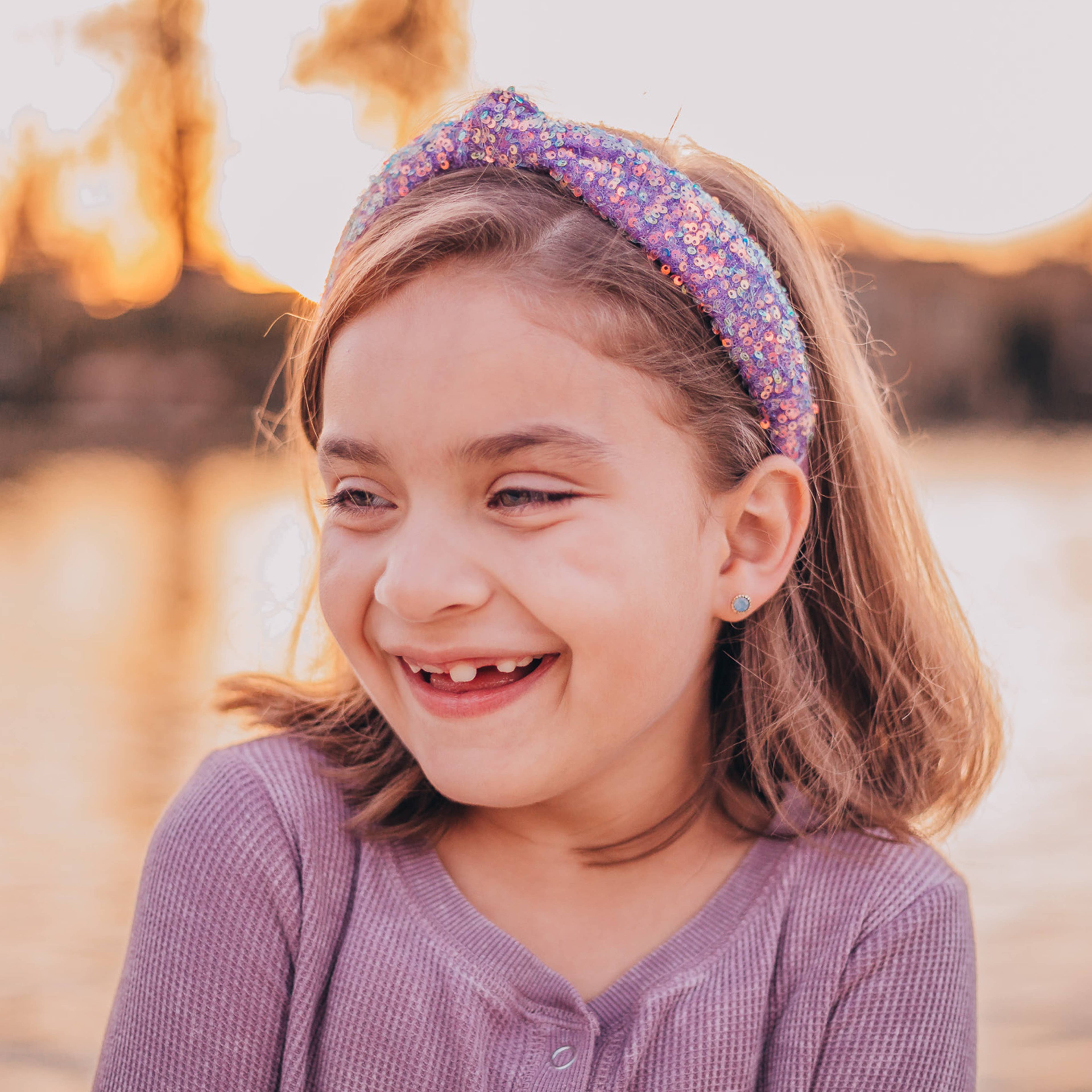 Kids Knot Headband - Rainbow Sequin Knotted Hair Accessories