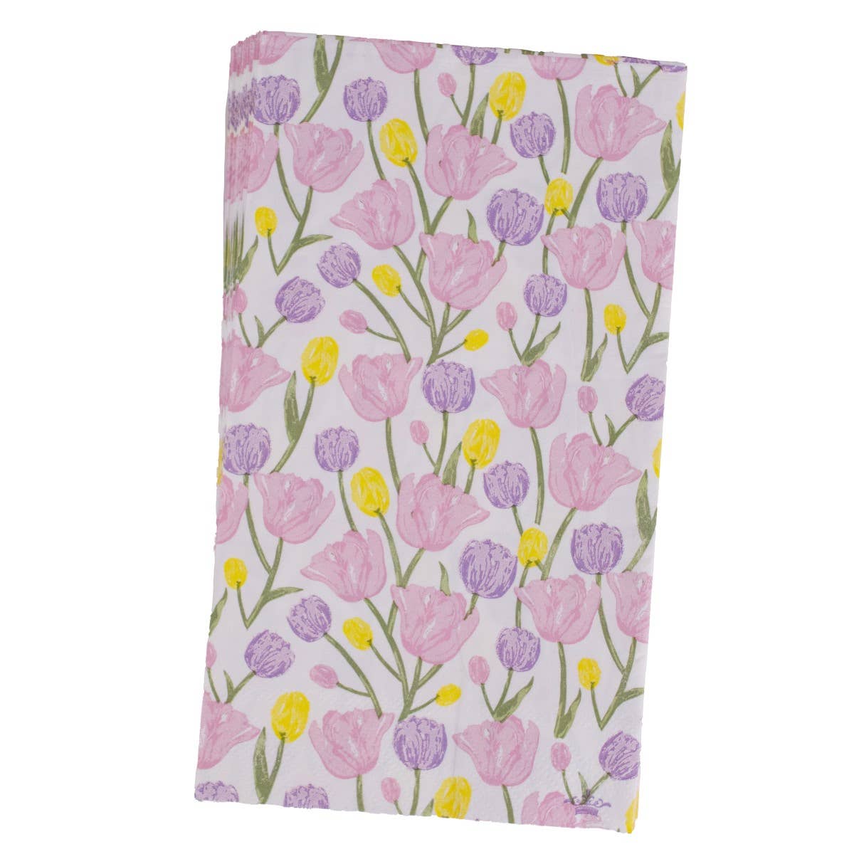 Tulip Fields Guest Napkins   White/Multi   4.25x7.75