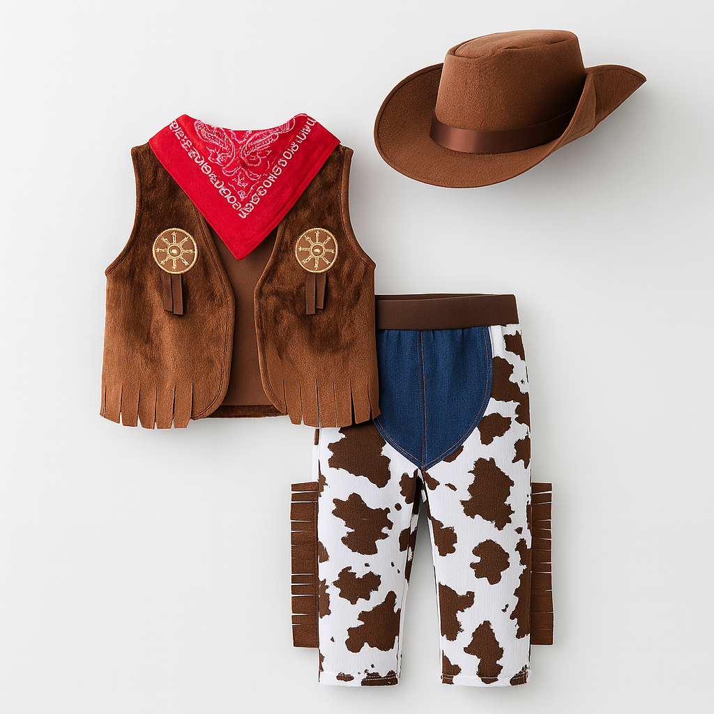 Cowboy 4-Piece  Brown Toddler Costume Outfit