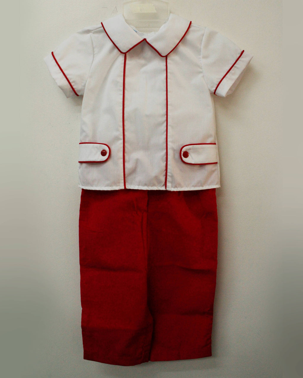Red Corduroy Charles Two Pieces Set