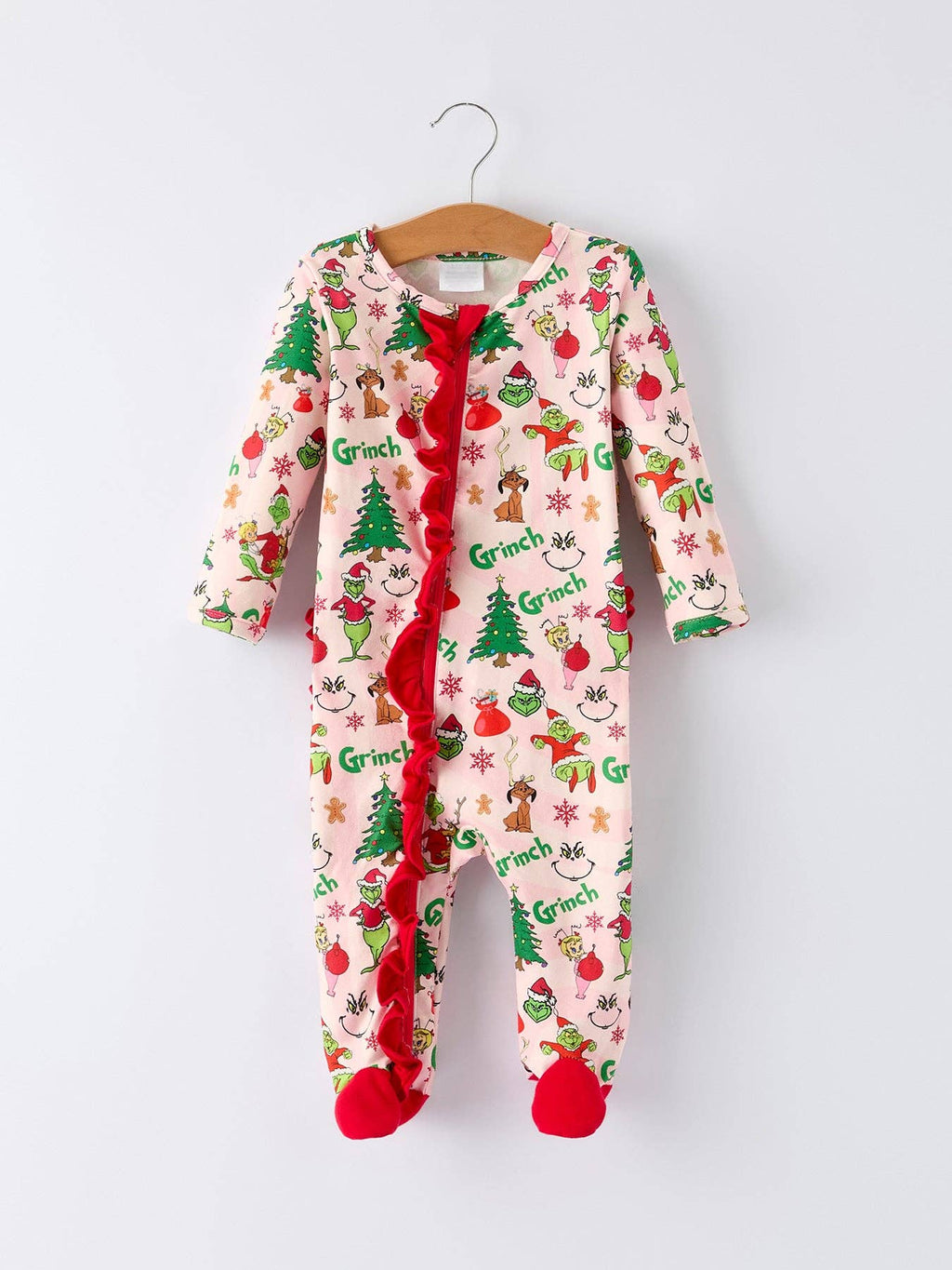 Christmas Tree Character Baby Girls Ruffle Romper