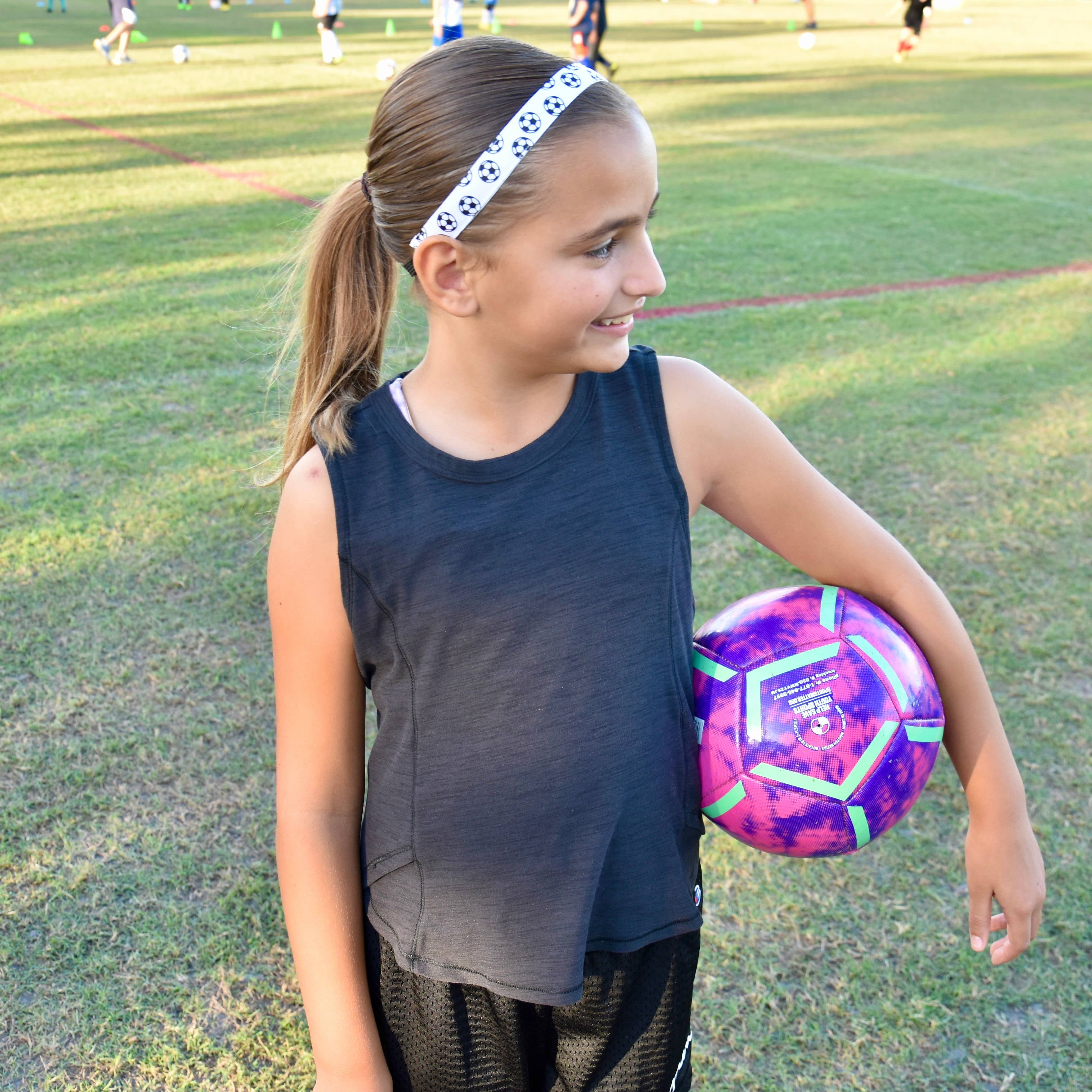 Adjustable No Slip Soccer Headbands: Blue / 1 Pack