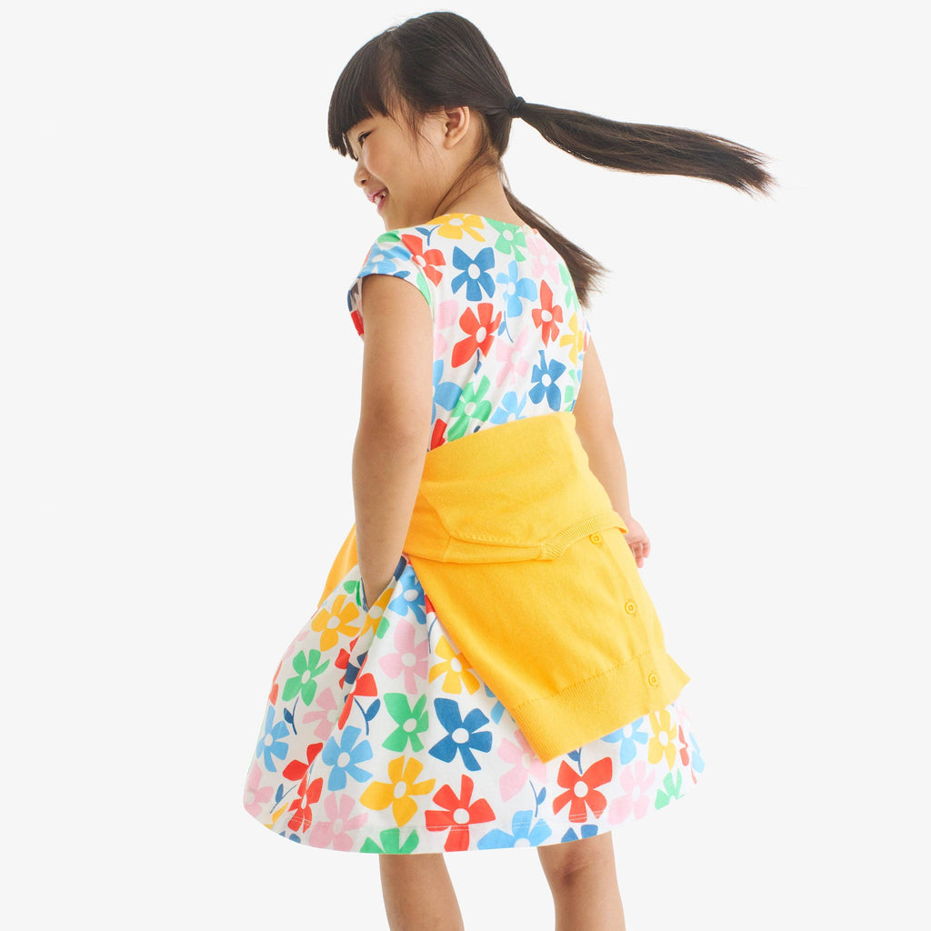 Kids backyard dress in rainbow blooms