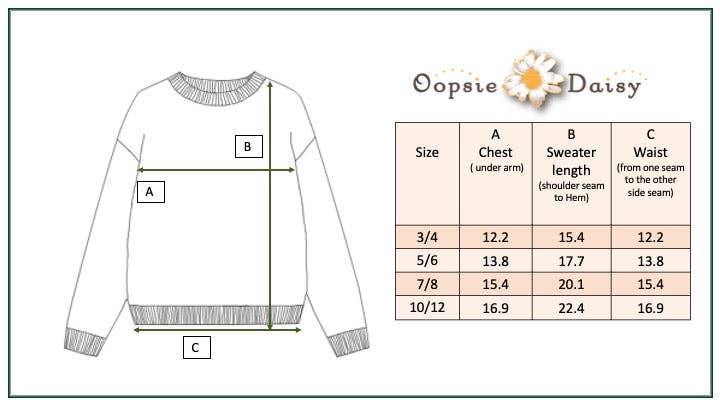 Kids Beige Flower Crew Neck Fall Winter Sweater