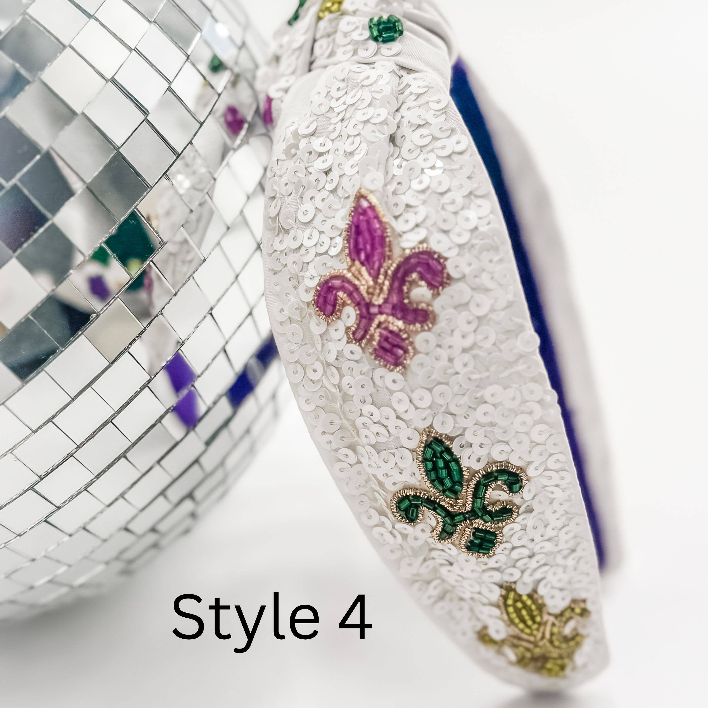 Mardi Gras Headband, Mardi Gras, Beaded Head Band