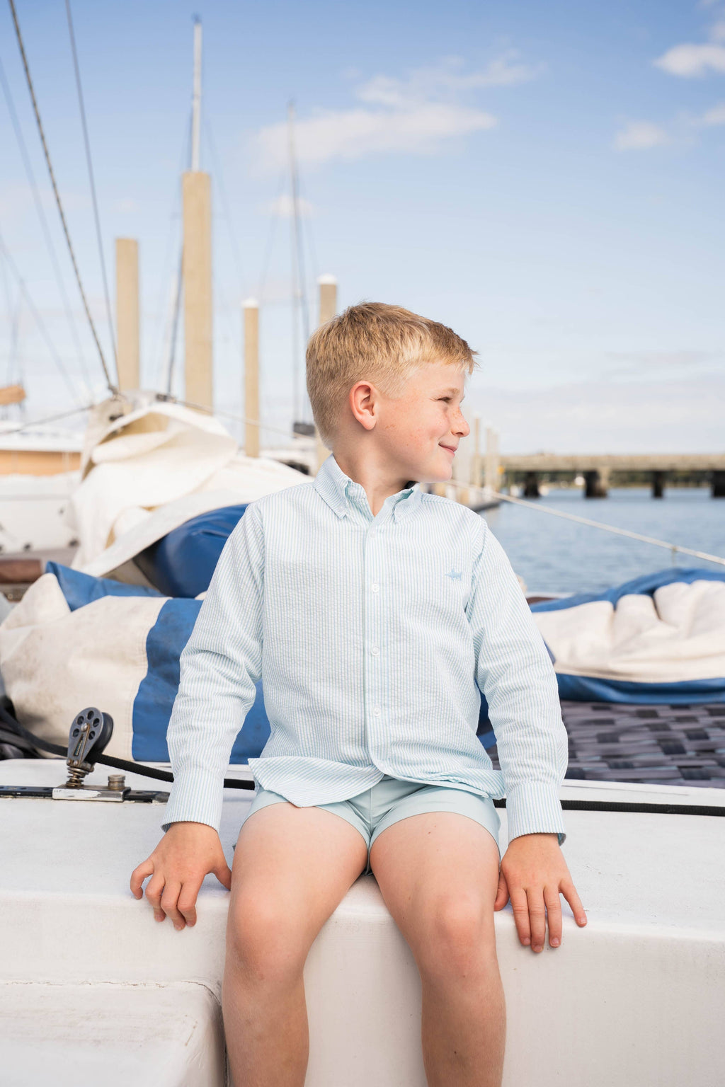 Carter Oxford Shirt Coastal Stripe Seersucker