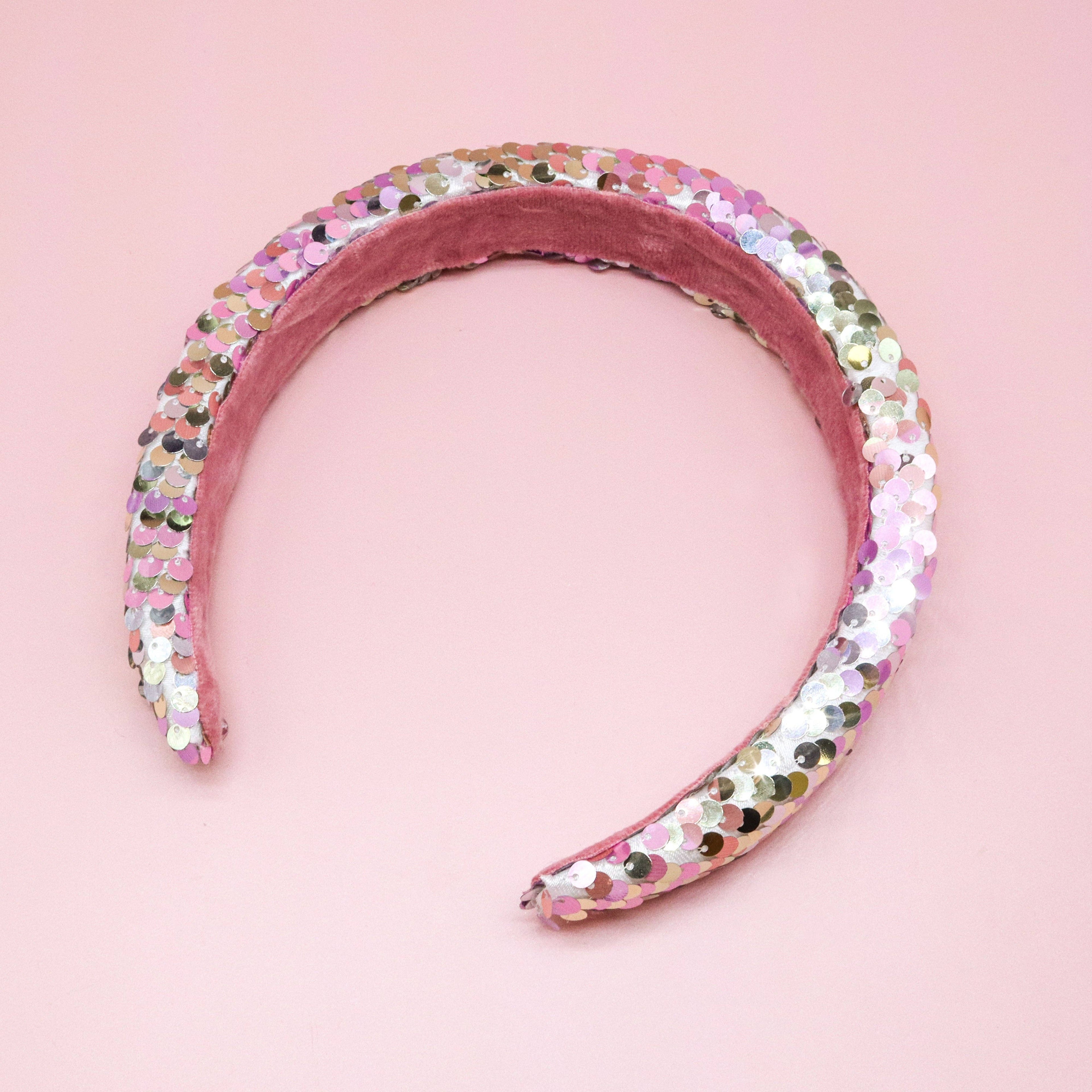Rainbow Sequin Headband - Kids Padded Hair Band