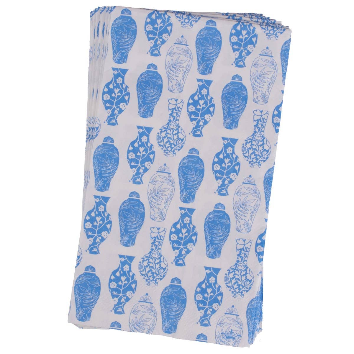 Chinoiserie Guest Napkins   White/Palace   4.25x7.75