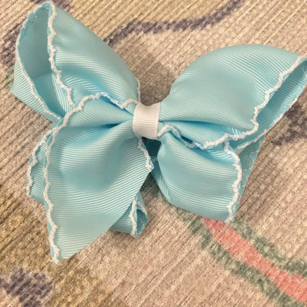 Classic Grosgrain Moonstitch Hair Bow - Medium