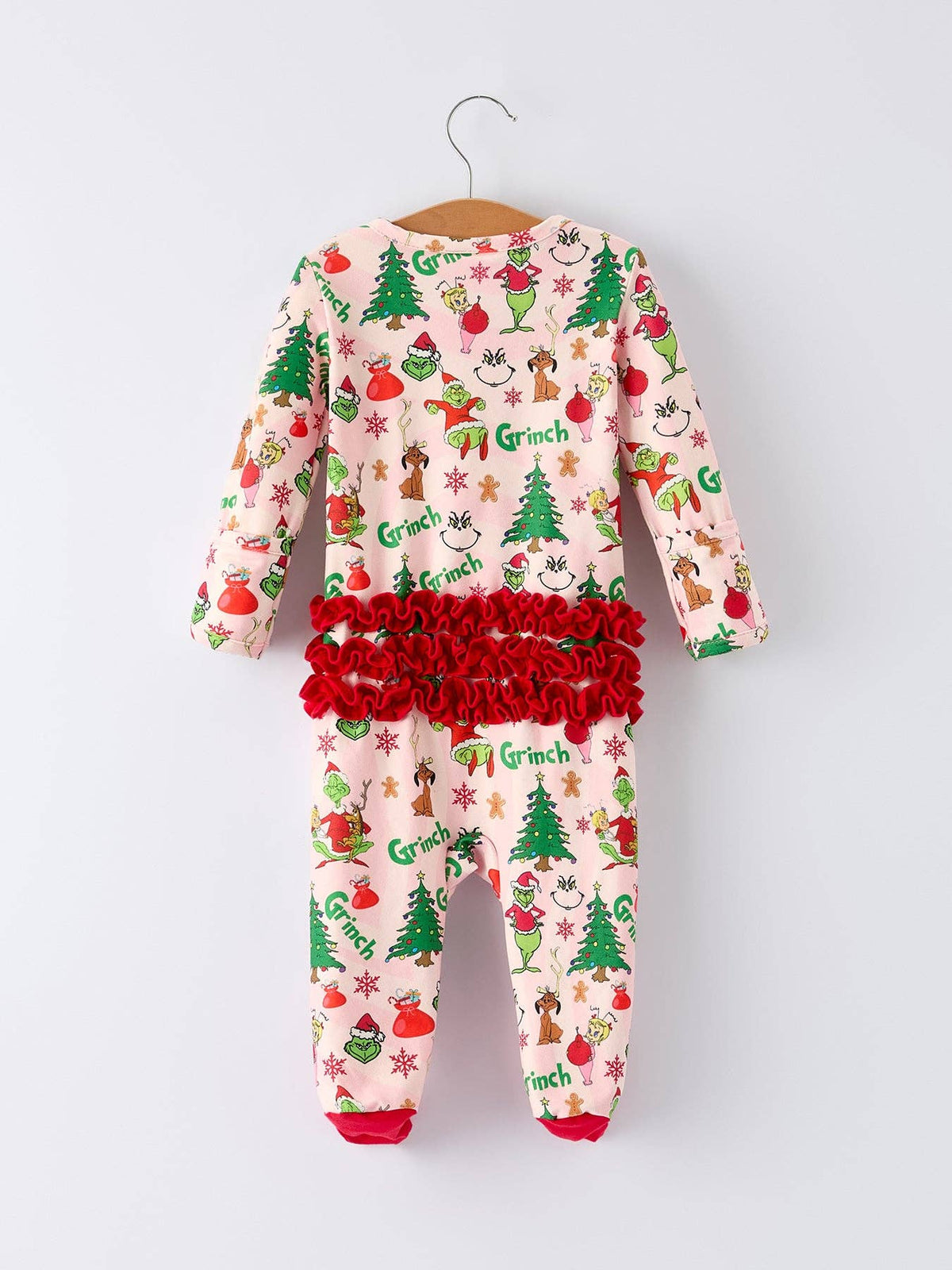 Christmas Tree Character Baby Girls Ruffle Romper