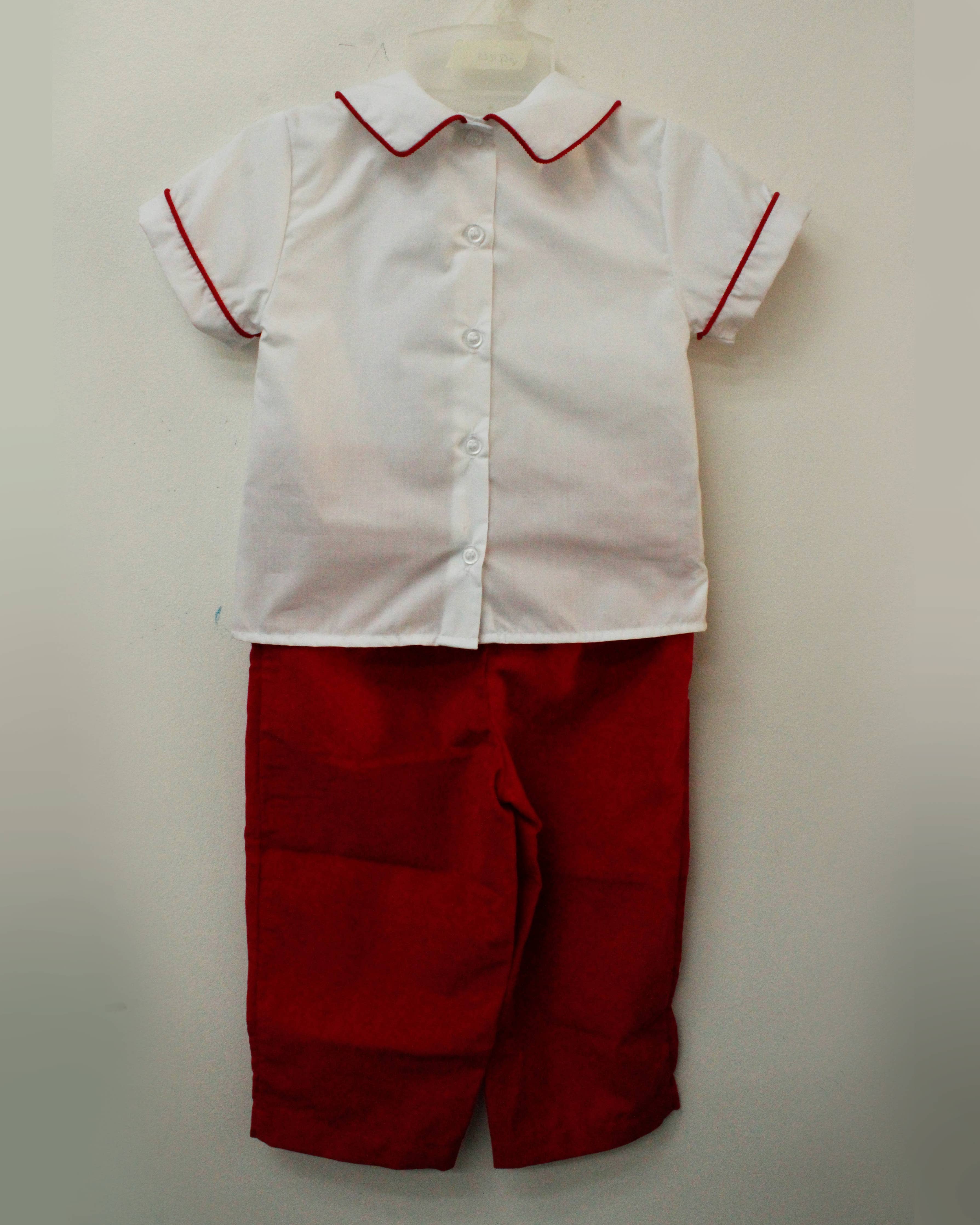 Red Corduroy Charles Two Pieces Set
