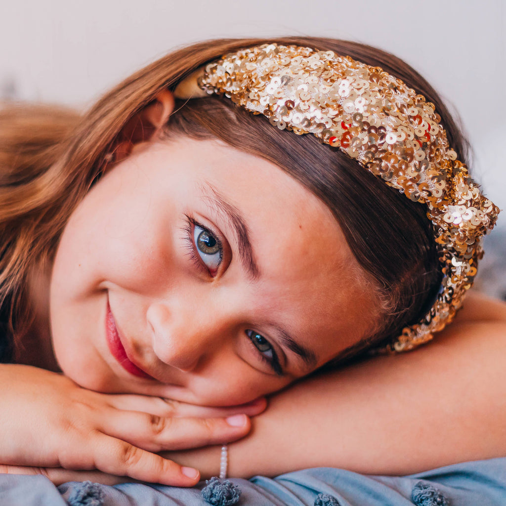 Kids Knot Headband - Rainbow Sequin Knotted Hair Accessories