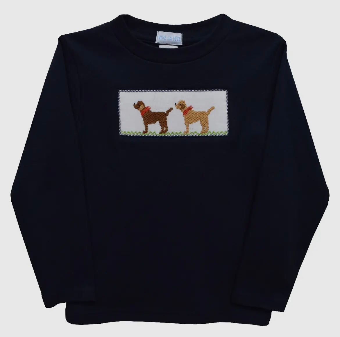 Navy Smocked Lab Shirt