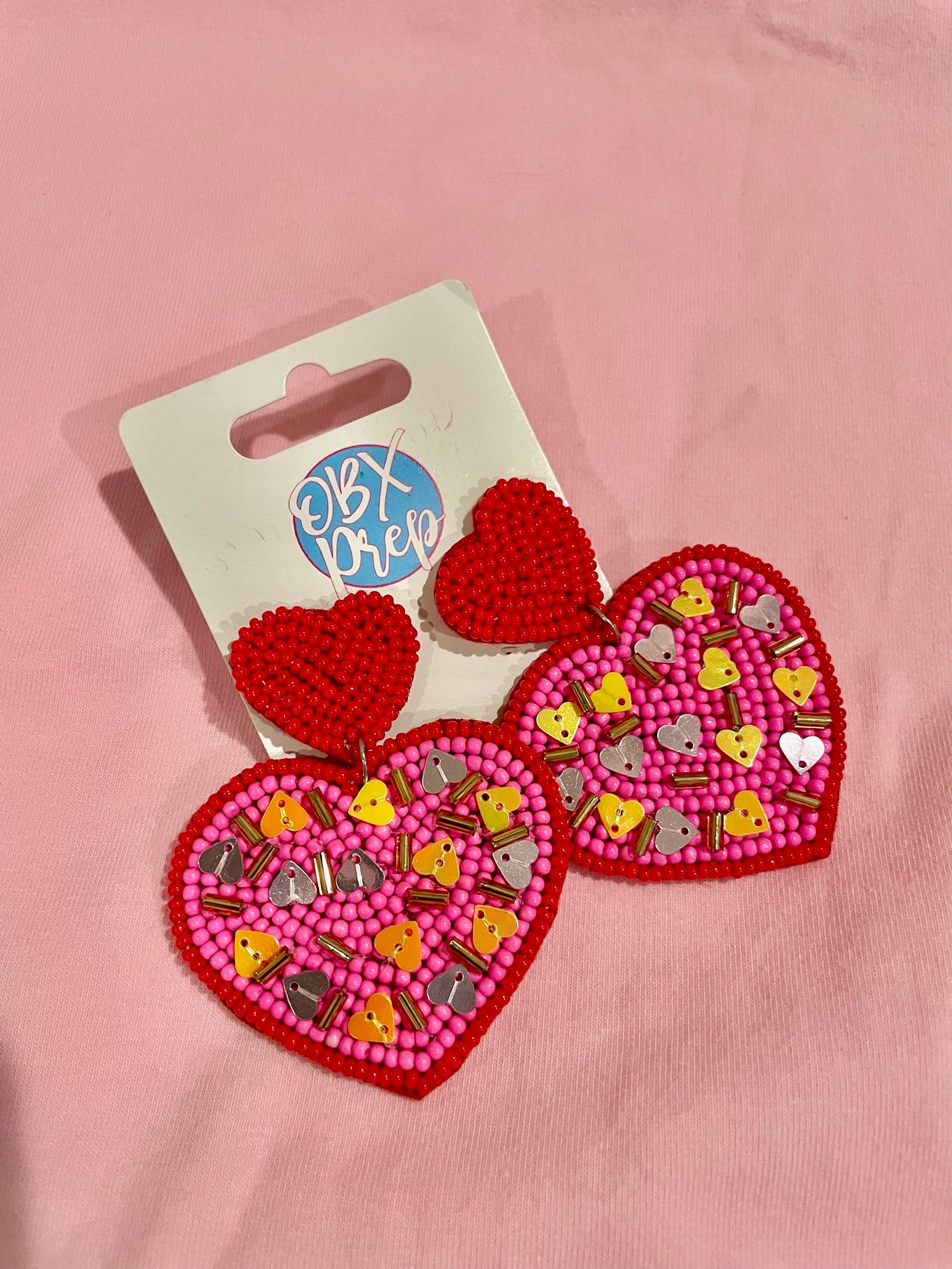 Pink Heart Earrings