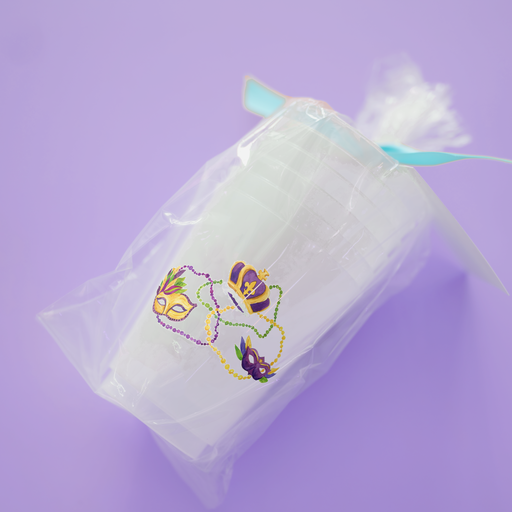 Mardi Gras Beads Frosted Cups | Set of 6
