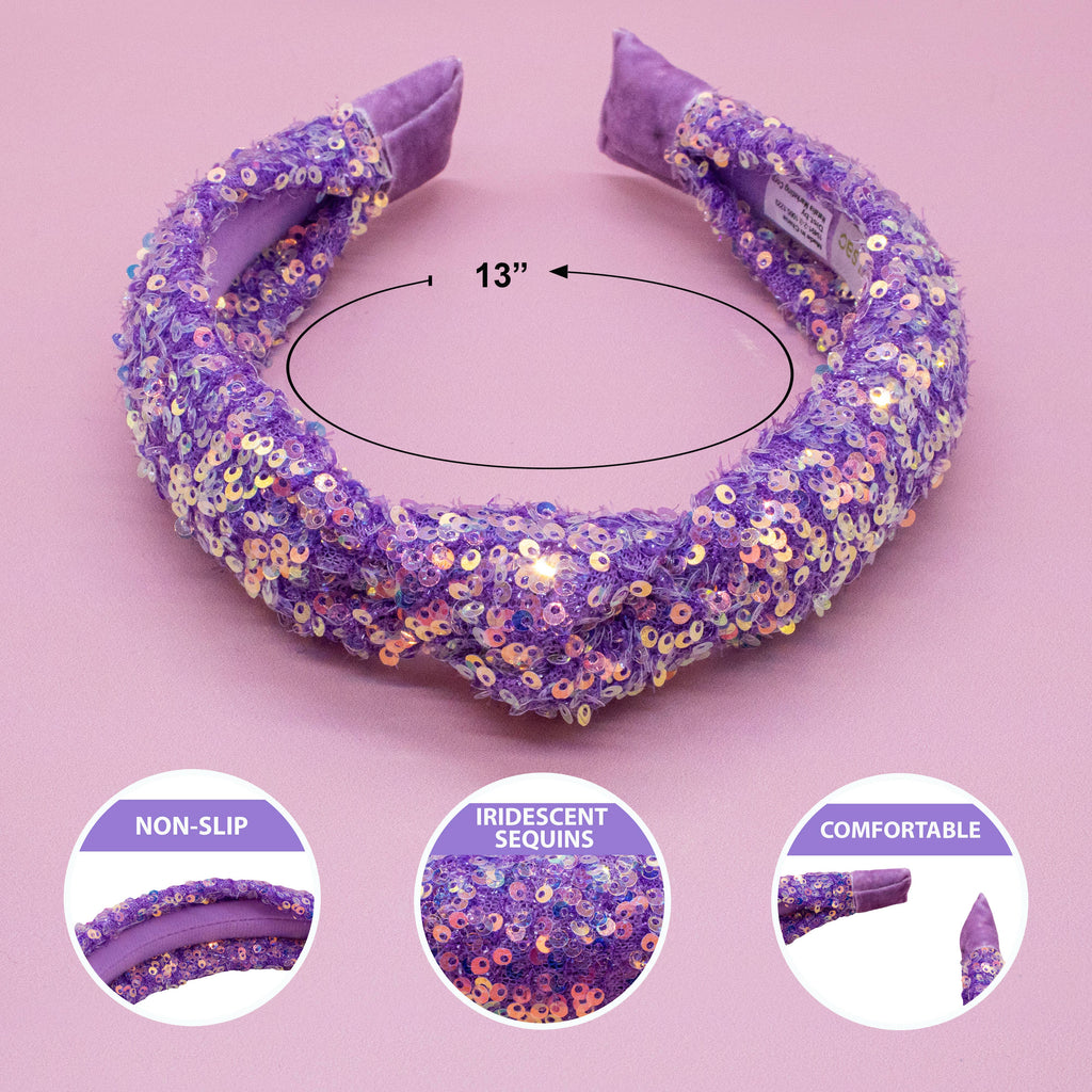 Kids Knot Headband - Rainbow Sequin Knotted Hair Accessories