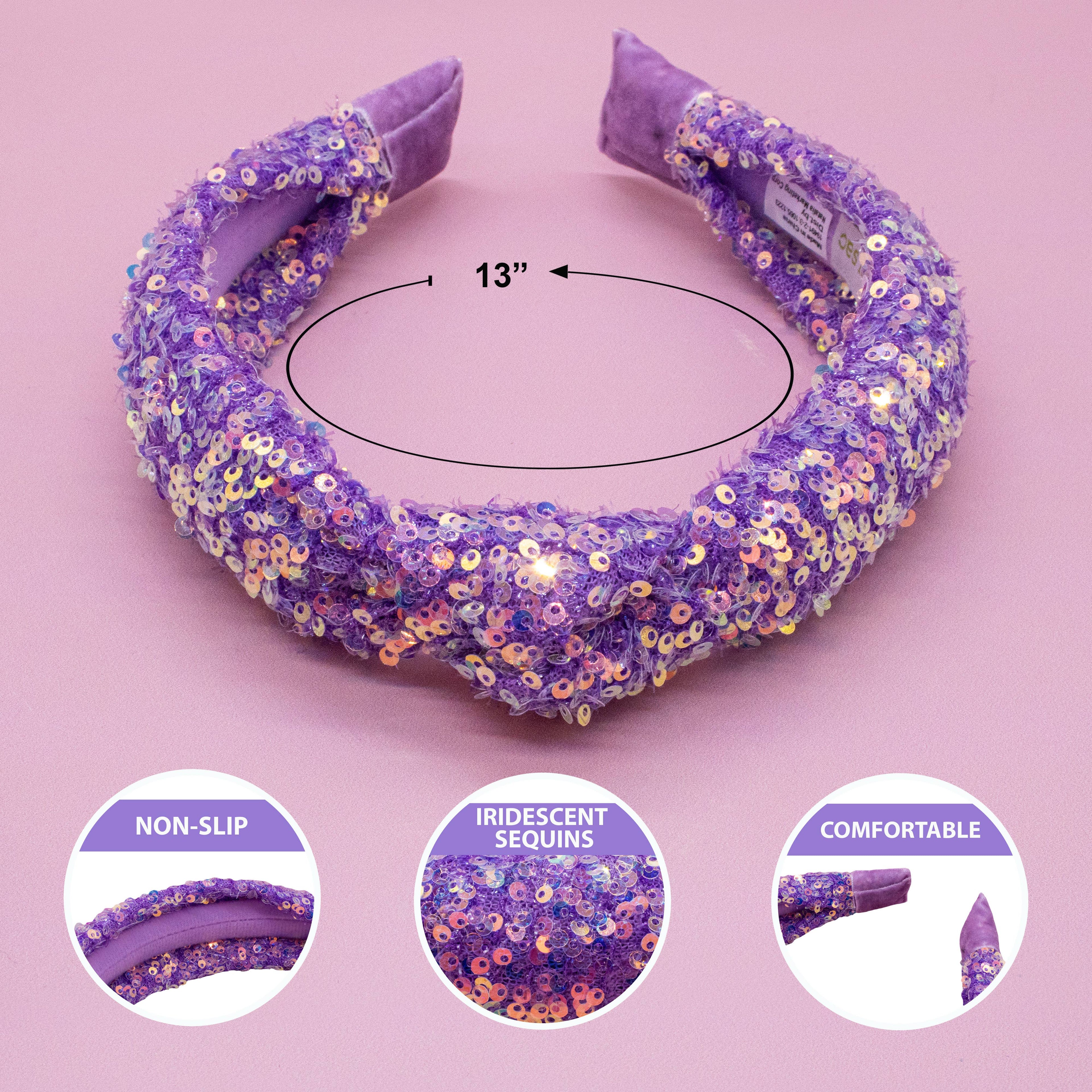 Kids Knot Headband - Rainbow Sequin Knotted Hair Accessories