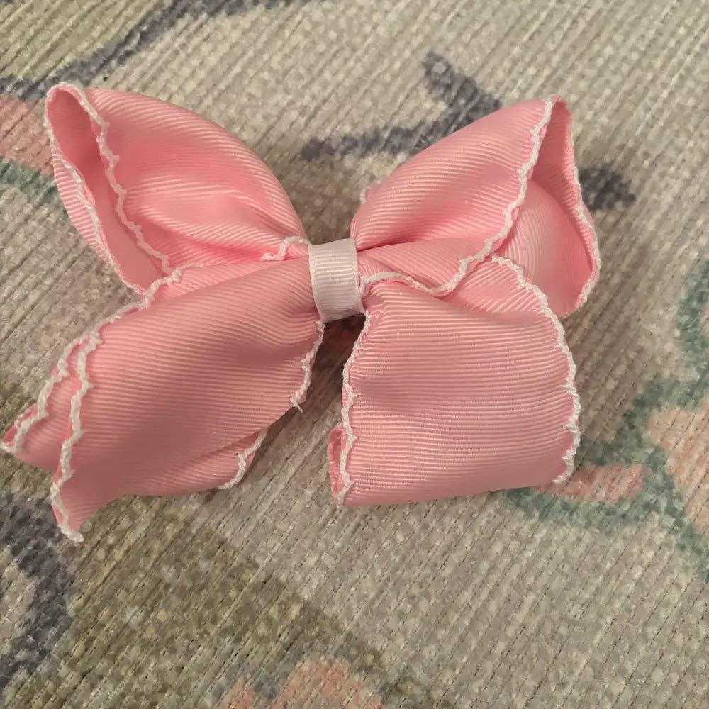 Classic Grosgrain Moonstitch Hair Bow - Medium