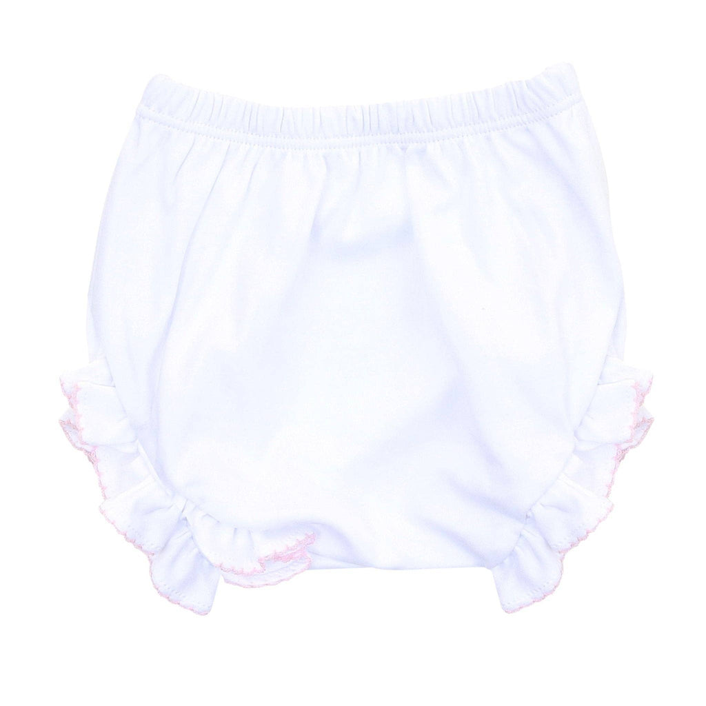 Essentials Monogram Diaper Cover with  Pink Trim
