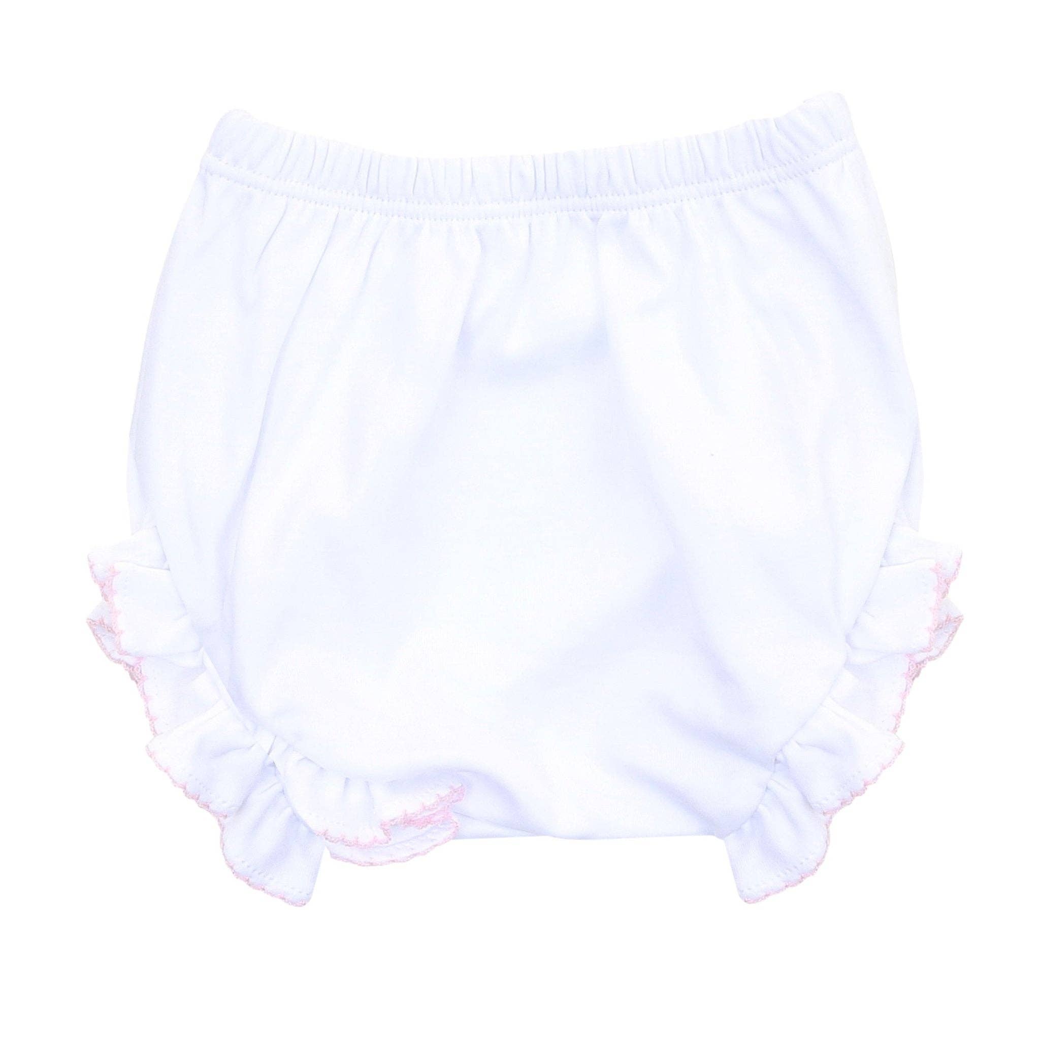Essentials Monogram Diaper Cover with  Pink Trim