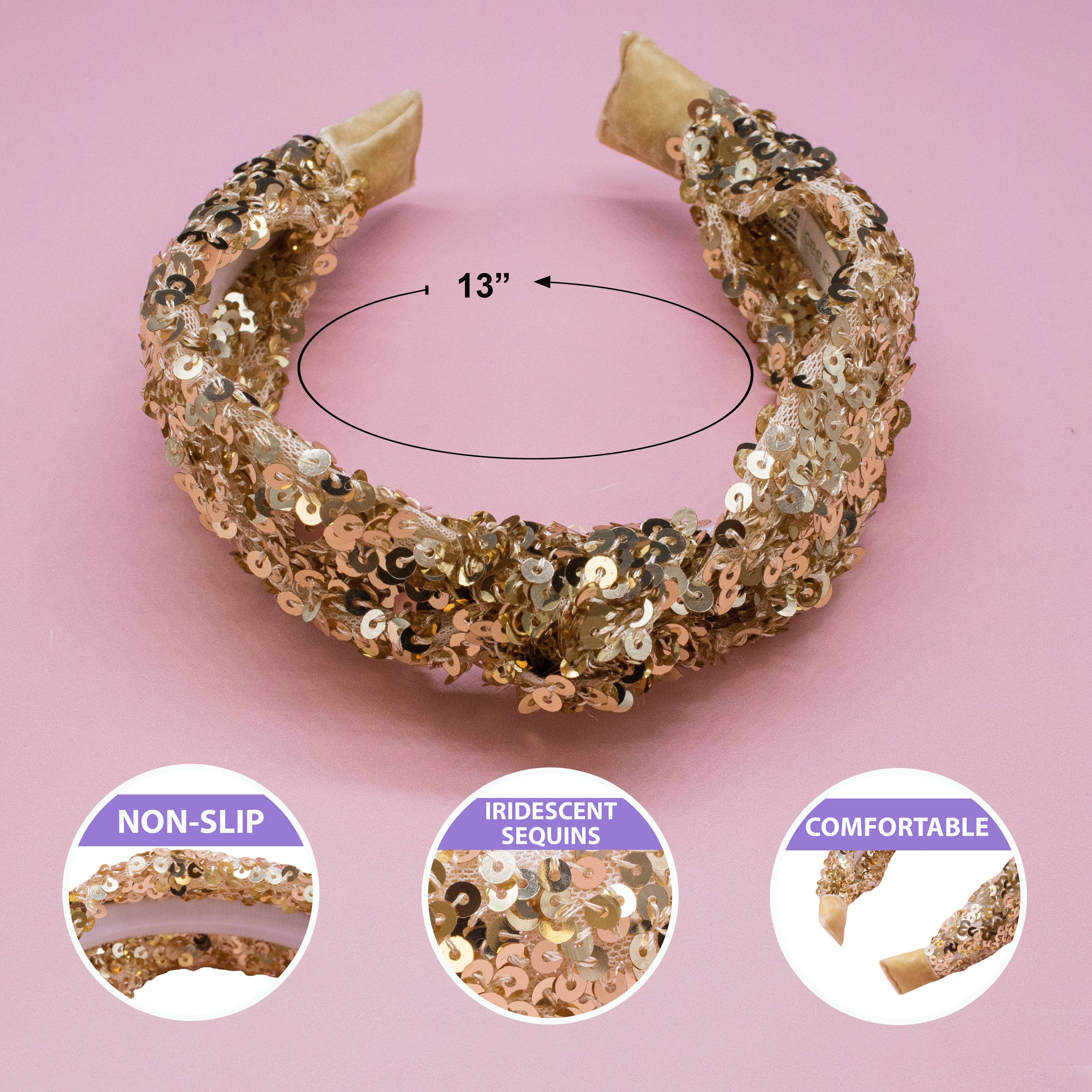 Kids Knot Headband - Rainbow Sequin Knotted Hair Accessories