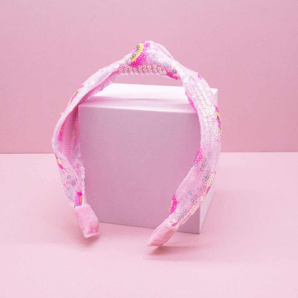 Kids Sequin Knot Headband - Rainbow