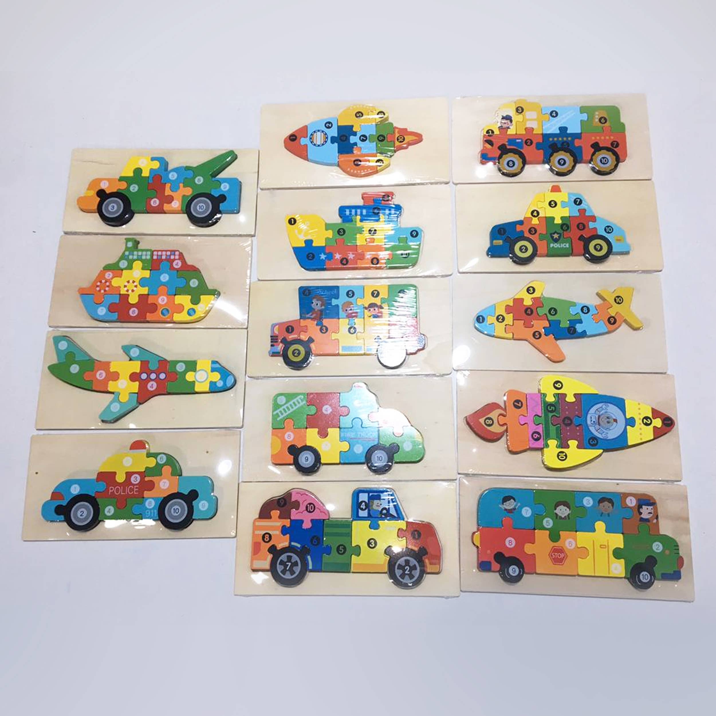 Transport Mix Wooden Puzzle Montessori Kids Toy