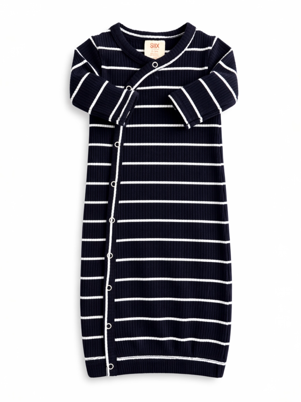 Black/White Stripe / Ribbed Gown
