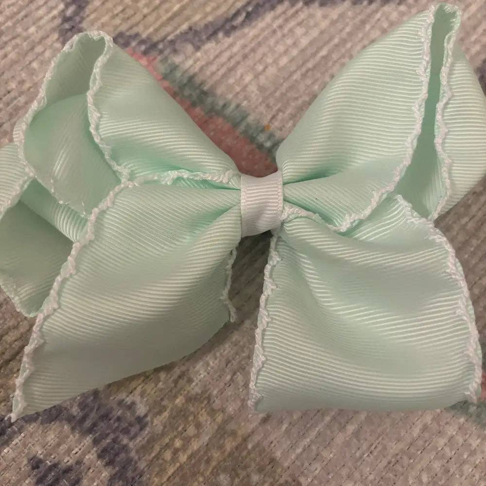 Classic Grosgrain Moonstitch Hair Bow - Medium