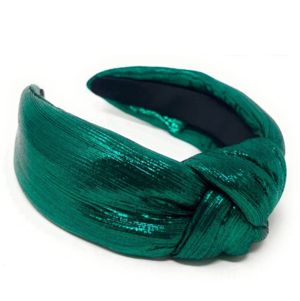  Green Padded Metallic Knotted Headband