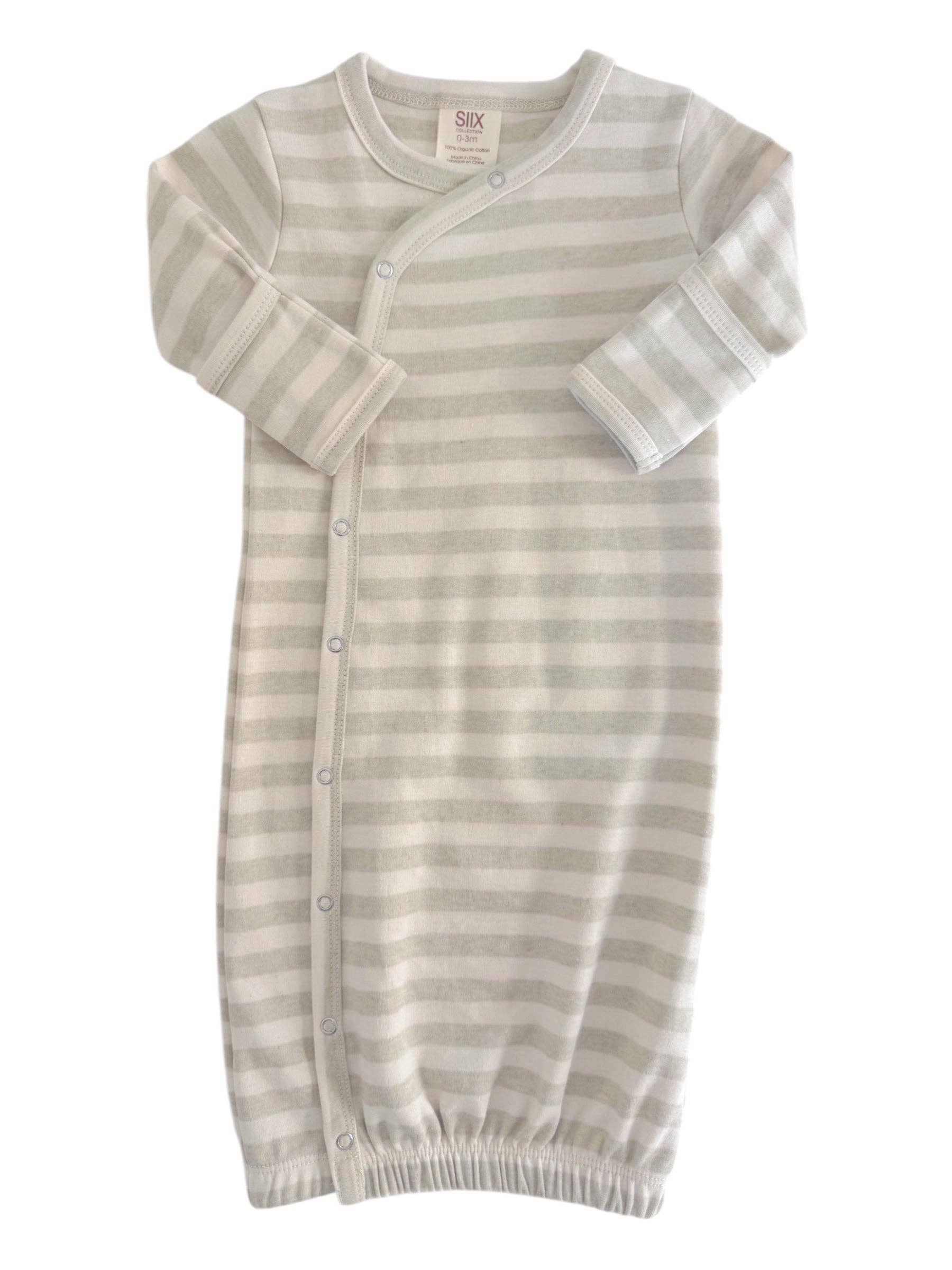 Sage Stripe / Organic Gown
