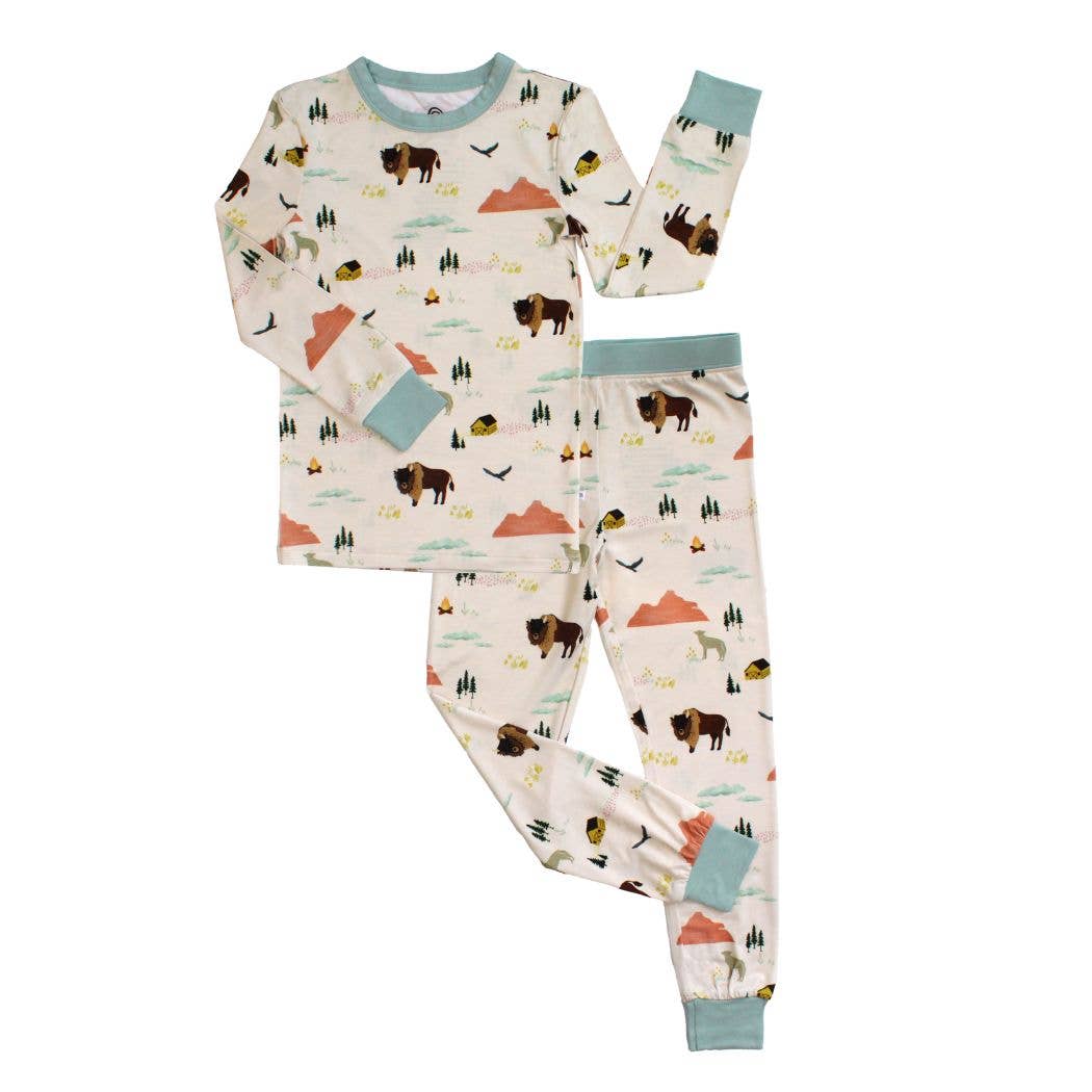 On the Ranch Bamboo Long Sleeve Kids Pajama Pants Set